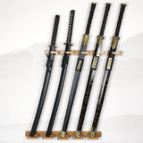 Wall Mount Sword Holder Tanto Flute Storage Rack Vertical Display Decorative 5 Slots