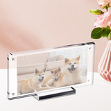 Maxbell 2xPicture Frame Holder with Base Clear Sturdy for Collectors Collection Photos