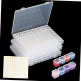 6x Bead Organizer Box for Fishing Tackle with Label Stickers Bracelet Making White