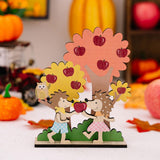 Fall Thanksgiving Wood Tree Ornament Wood for Door Yard Living Room Festival Style A