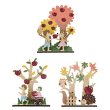 Fall Thanksgiving Wood Tree Ornament Wood for Door Yard Living Room Festival Style A