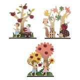Fall Thanksgiving Wood Tree Ornament Wood for Door Yard Living Room Festival Style A