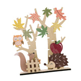 Fall Thanksgiving Wood Tree Ornament Wood for Door Yard Living Room Festival Style C