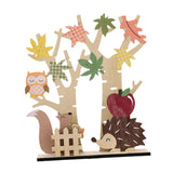 Fall Thanksgiving Wood Tree Ornament Wood for Door Yard Living Room Festival Style C