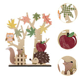 Fall Thanksgiving Wood Tree Ornament Wood for Door Yard Living Room Festival Style C