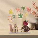 Fall Thanksgiving Wood Tree Ornament Wood for Door Yard Living Room Festival Style C
