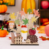 Fall Thanksgiving Wood Tree Ornament Wood for Door Yard Living Room Festival Style C