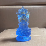 Buddha Sculpture Ideal Gifts Desktop Figurine for Festival Bedroom Bookshelf Blue
