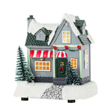 Maxbell Lighted up Christmas Village House Xmas Winter Decors LED Light Snow Village Style B