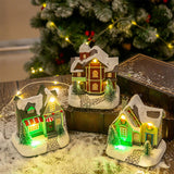 Maxbell Lighted up Christmas Village House Xmas Winter Decors LED Light Snow Village Style B