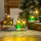 Maxbell Lighted up Christmas Village House Xmas Winter Decors LED Light Snow Village Style B