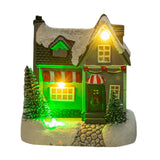 Maxbell Lighted up Christmas Village House Xmas Winter Decors LED Light Snow Village Style B