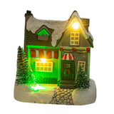 Maxbell Lighted up Christmas Village House Xmas Winter Decors LED Light Snow Village Style B