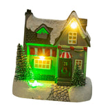 Maxbell Lighted up Christmas Village House Xmas Winter Decors LED Light Snow Village Style B