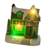 Maxbell Lighted up Christmas Village House Xmas Winter Decors LED Light Snow Village Style B