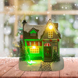 Maxbell Lighted up Christmas Village House Xmas Winter Decors LED Light Snow Village Style B