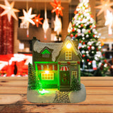 Maxbell Lighted up Christmas Village House Xmas Winter Decors LED Light Snow Village Style B