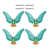 Maxbell 4 Pieces Cabinet Handles Butterfly Design Cabinet Knobs for Dresser Cupboard Green