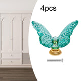 Maxbell 4 Pieces Cabinet Handles Butterfly Design Cabinet Knobs for Dresser Cupboard Green