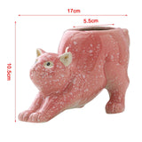 Cat Statue Planter Versatile Cactus Art Crafts Cartoon Flower Pot Home Decor Pink