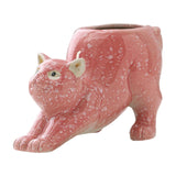 Cat Statue Planter Versatile Cactus Art Crafts Cartoon Flower Pot Home Decor Pink