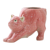 Cat Statue Planter Versatile Cactus Art Crafts Cartoon Flower Pot Home Decor Pink