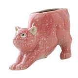 Cat Statue Planter Versatile Cactus Art Crafts Cartoon Flower Pot Home Decor Pink