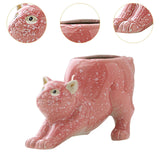 Cat Statue Planter Versatile Cactus Art Crafts Cartoon Flower Pot Home Decor Pink
