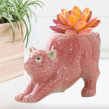 Cat Statue Planter Versatile Cactus Art Crafts Cartoon Flower Pot Home Decor Pink