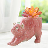 Cat Statue Planter Versatile Cactus Art Crafts Cartoon Flower Pot Home Decor Pink