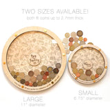 Piggy Bank Clear Window Decorative Adults Kids Gift Round Adventure Fund Jar 15cm