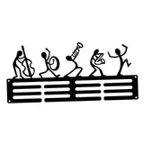 Wall Mount Medal Hanger Display Rack Black for Lounge, Gymnasium with 3 Rows Style B
