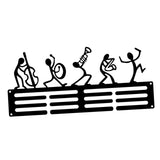 Wall Mount Medal Hanger Display Rack Black for Lounge, Gymnasium with 3 Rows Style B