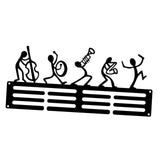 Wall Mount Medal Hanger Display Rack Black for Lounge, Gymnasium with 3 Rows Style B