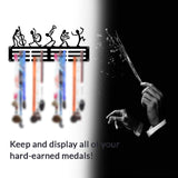 Wall Mount Medal Hanger Display Rack Black for Lounge, Gymnasium with 3 Rows Style B
