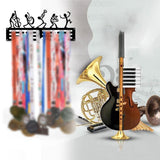 Wall Mount Medal Hanger Display Rack Black for Lounge, Gymnasium with 3 Rows Style B