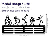 Wall Mount Medal Hanger Display Rack Black for Lounge, Gymnasium with 3 Rows Style B