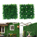 Artificial Plant Wall Panel Fake Greenery Backdrop for Garden Indoor Outdoor Green