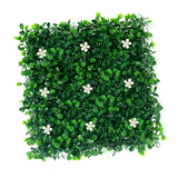 Artificial Plant Wall Panel Fake Greenery Backdrop for Garden Indoor Outdoor Green White