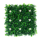 Artificial Plant Wall Panel Fake Greenery Backdrop for Garden Indoor Outdoor Green White