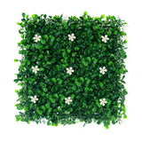 Artificial Plant Wall Panel Fake Greenery Backdrop for Garden Indoor Outdoor Green White