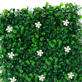Artificial Plant Wall Panel Fake Greenery Backdrop for Garden Indoor Outdoor Green White