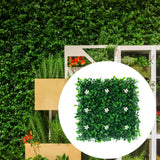 Artificial Plant Wall Panel Fake Greenery Backdrop for Garden Indoor Outdoor Green White