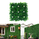 Artificial Plant Wall Panel Fake Greenery Backdrop for Garden Indoor Outdoor Green White