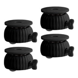 Maxbell 4Pcs Round Swivel Plate Caster Wheel for Floor Protection with Locking Brake Black Wheel Black