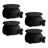 Maxbell 4Pcs Round Swivel Plate Caster Wheel for Floor Protection with Locking Brake Black Wheel Black