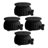 Maxbell 4Pcs Round Swivel Plate Caster Wheel for Floor Protection with Locking Brake Black Wheel Black