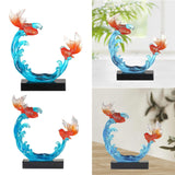 Feng Shui Fish Statue Wealth Animal Collection Carp Figurine for Living Room L