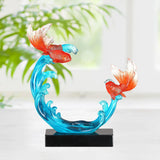 Feng Shui Fish Statue Wealth Animal Collection Carp Figurine for Living Room L