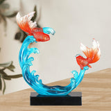 Feng Shui Fish Statue Wealth Animal Collection Carp Figurine for Living Room L